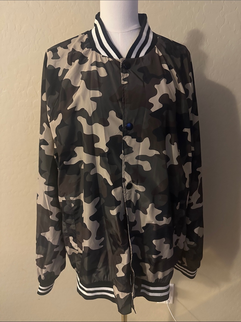 JACKSON Men's Camouflage Bomber Jacket - Black & Gray